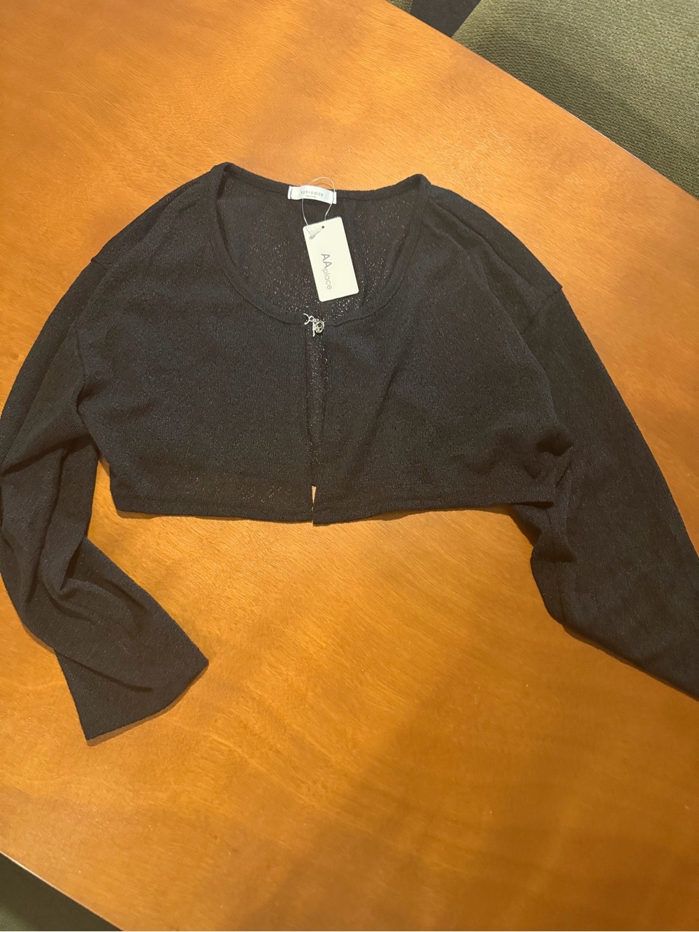 Aphrodite Black Cropped Bolero Cardigan